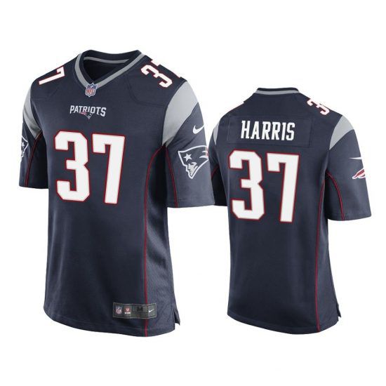 Men New England Patriots 37 Damien Harris Nike Navy Game NFL Jersey